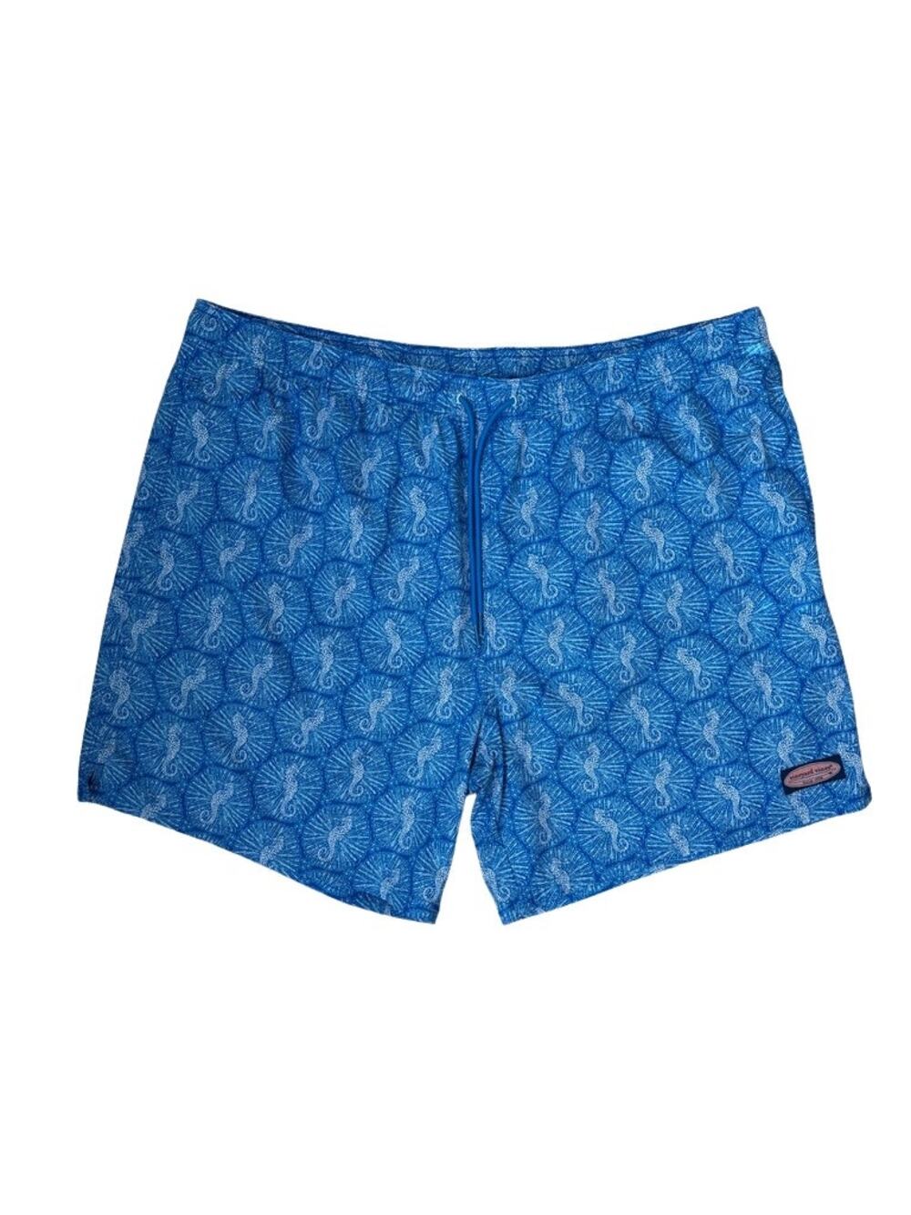 Vineyard Vines Men's Swim Trunks XXL Blue Seahorse Print Stretch Board Shorts